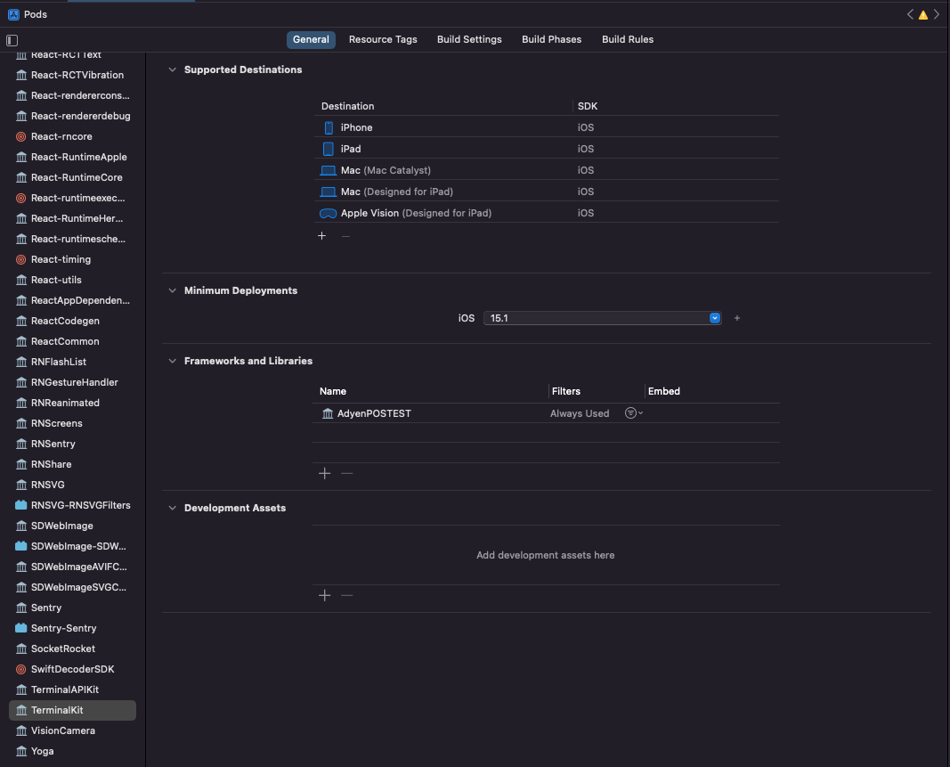 Project dependencies