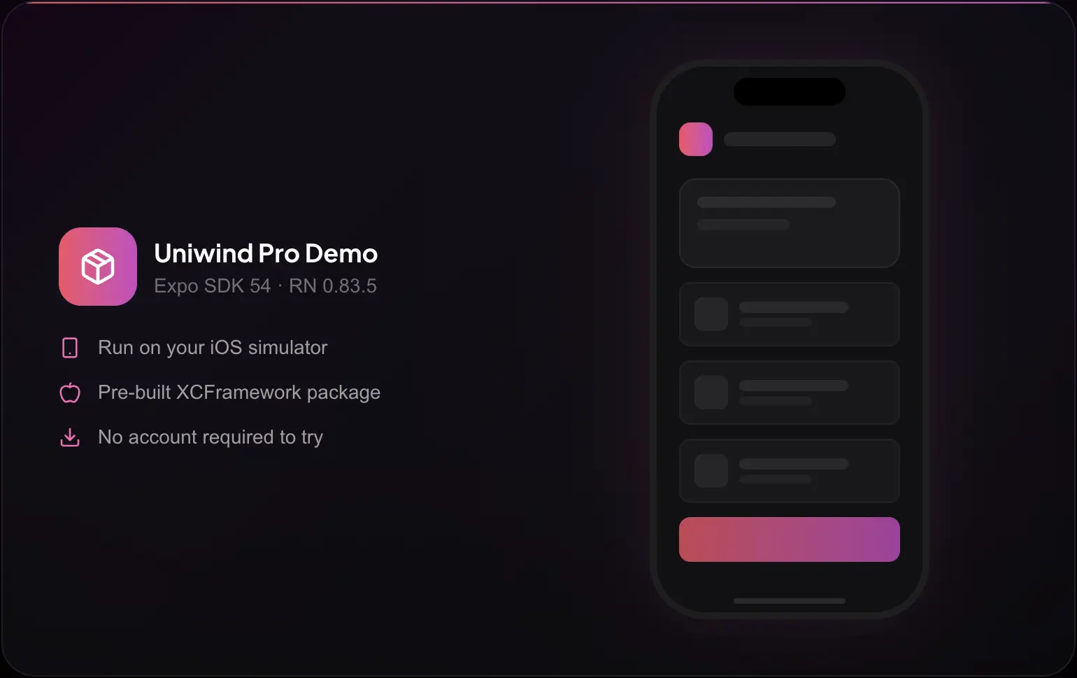 Uniwind Pro demo app